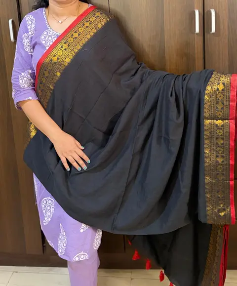 Mul Cotton with kanchi border